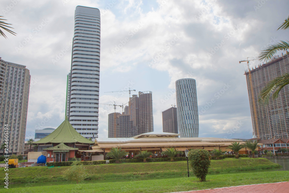 The view of Batumi street. It is one of the most visited tourist sites in Georgia