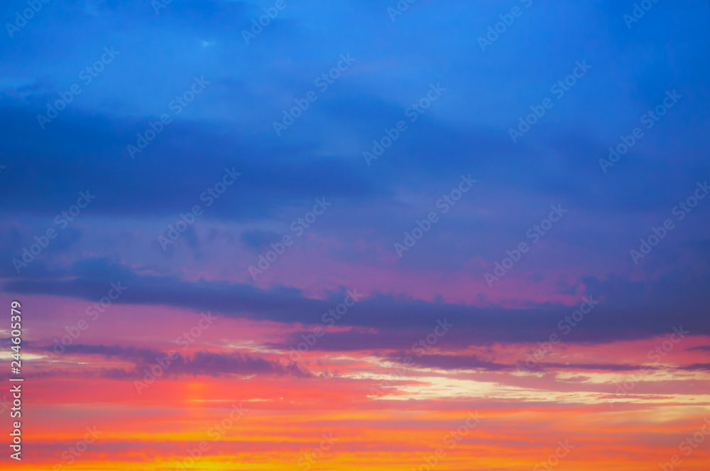 Red yellow sky. The sky is colorful at sunset.