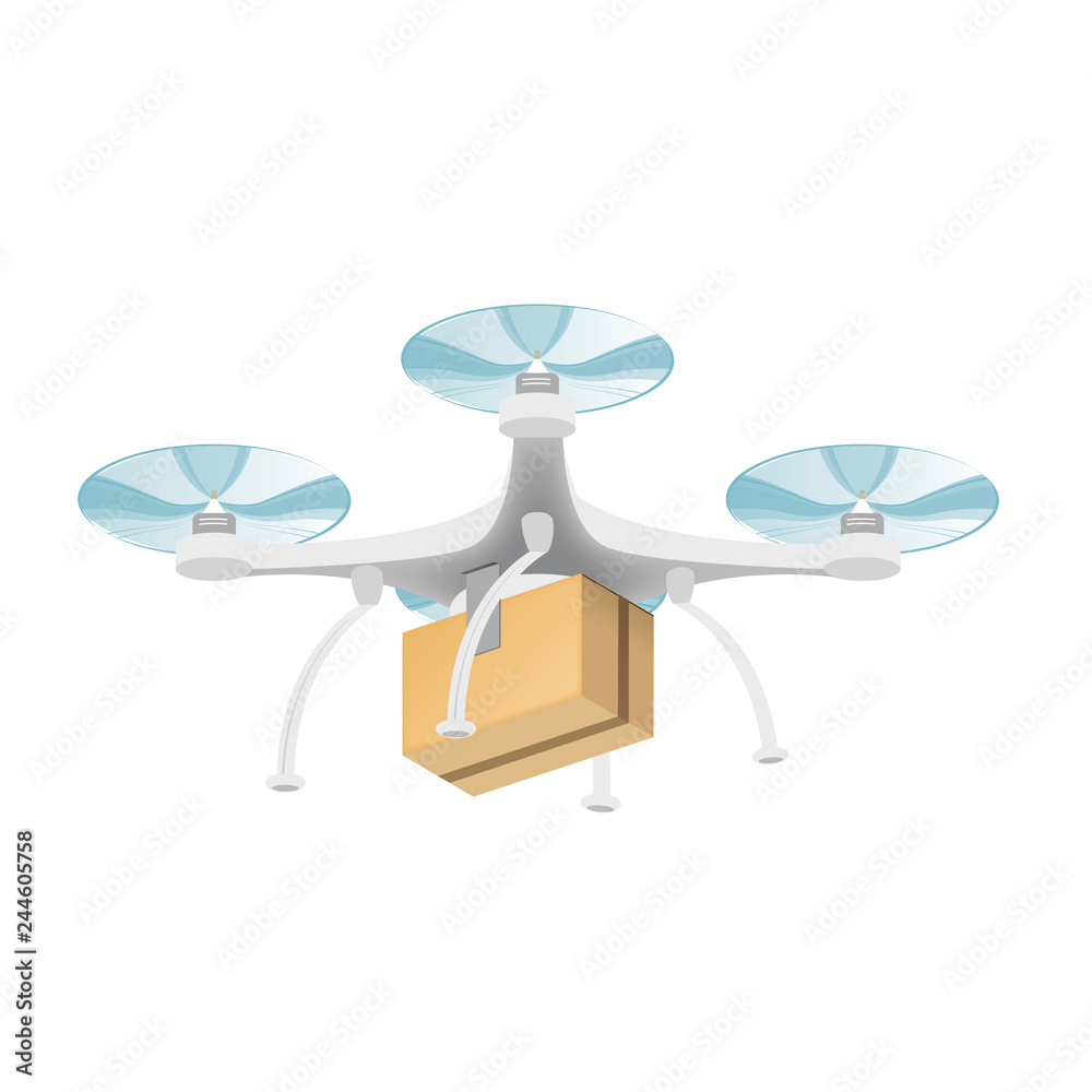 Drone - livraison de colis Stock Vector | Adobe Stock