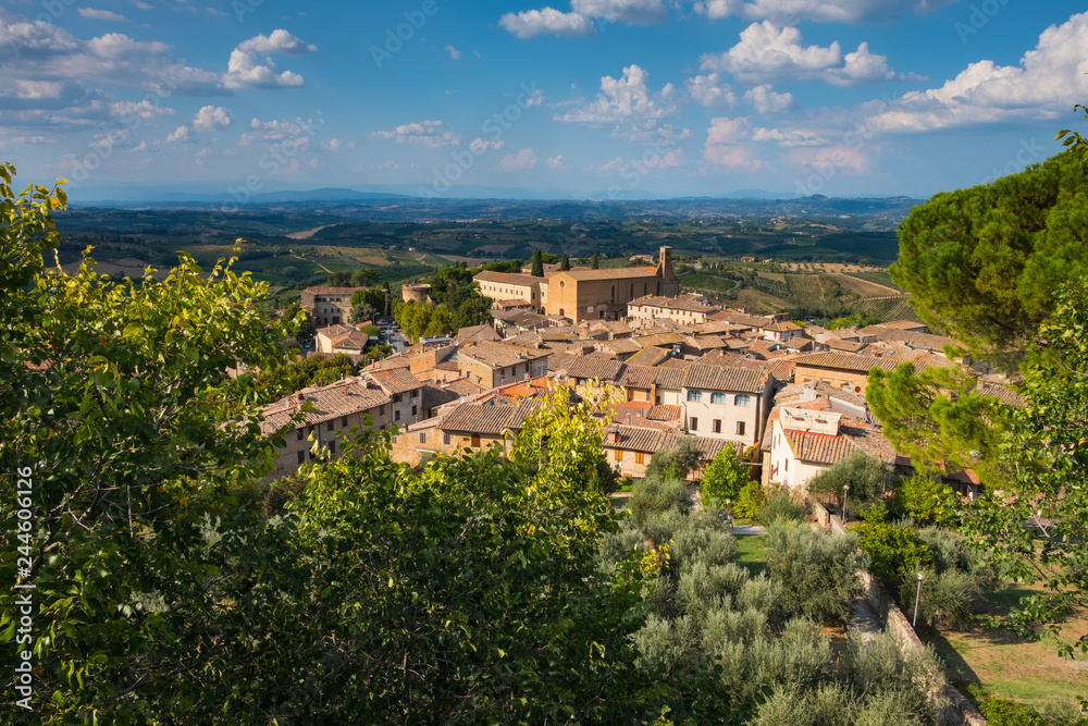 A panoramic view of San Gimignano, a Tuscany village heritage of UNESCO