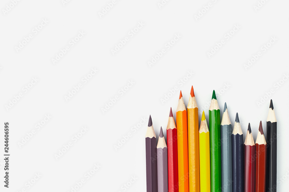 Coloured pencils isolated on the white background Coloured pencils isolated on the white background