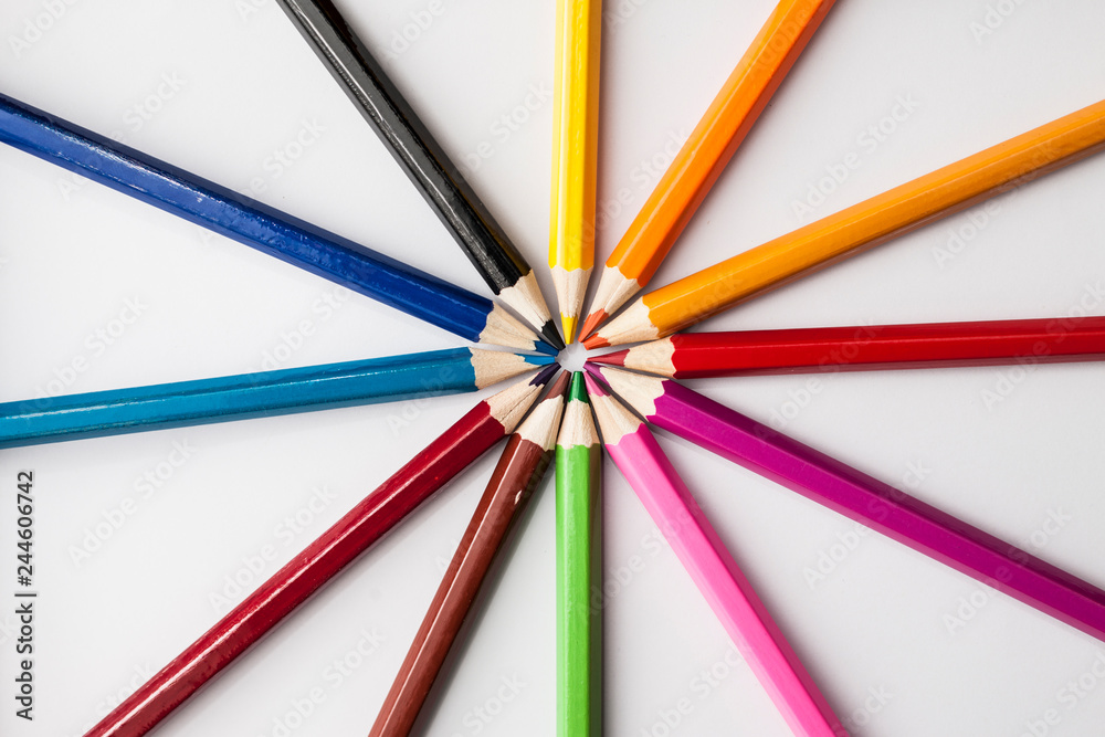 Coloured pencils isolated on the white background Coloured pencils isolated on the white background