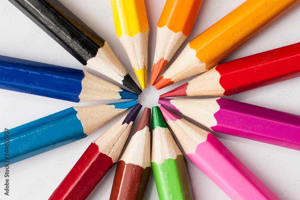 Coloured pencils isolated on the white background Coloured pencils isolated on the white background