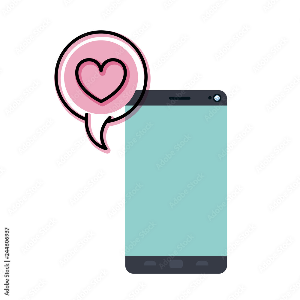 smartphone with speech bubble isolated icon