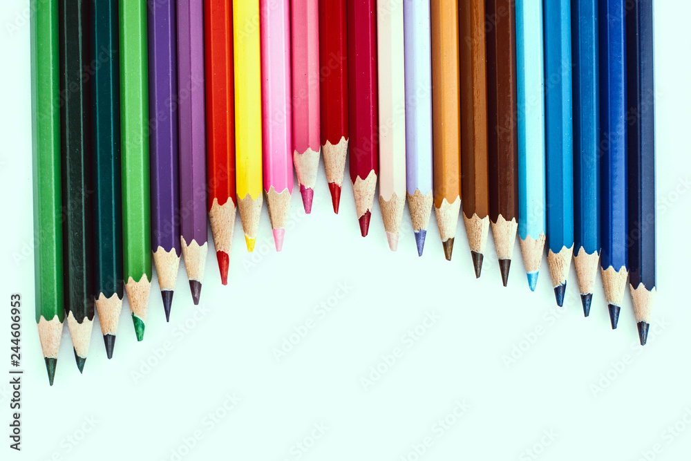 Coloured pencils isolated on the white background Coloured pencils isolated on the white background