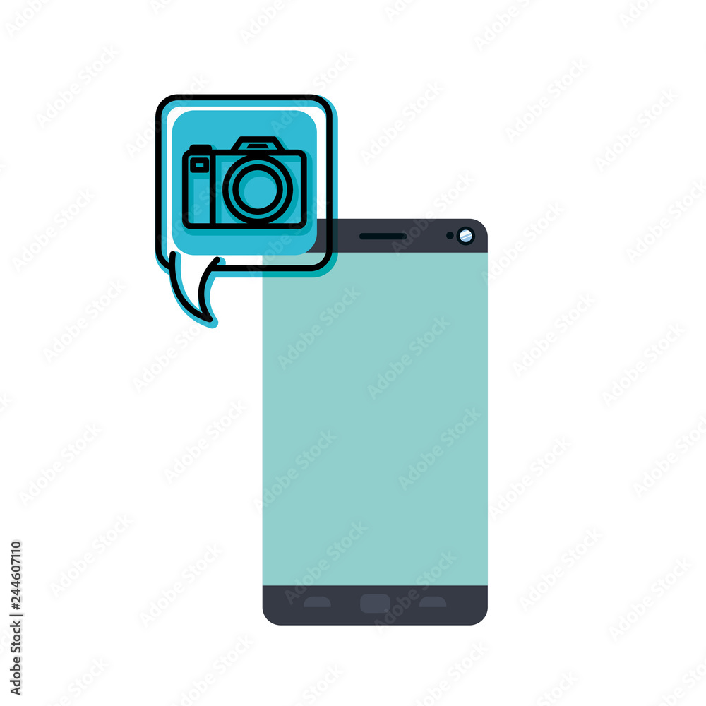 smartphone with speech bubble isolated icon