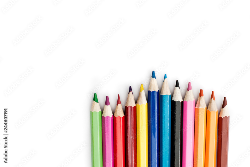 Coloured pencils isolated on the white background Coloured pencils isolated on the white background