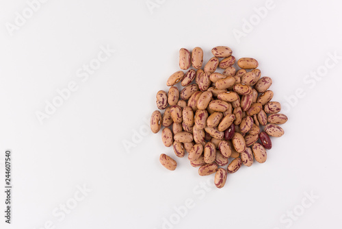 Pile of beans isolated on white background