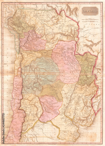1818  Pinkerton Map of of La Plata  Southern South America  Argentina  Chile  Bolivia  John Pinkerton  1758     1826  Scottish antiquarian  cartographer  UK