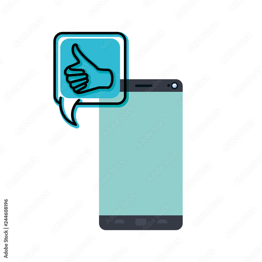smartphone with speech bubble isolated icon