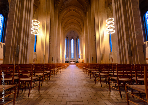 Beautiful and majestic Grundtvigs church Copenhagen denmark photo