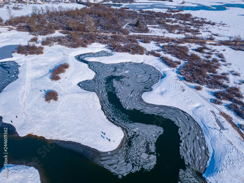 Frozen Lake Cerknica (Cerknica Polje, Cerkniško polje, Cerkniško jezero) in Slovenia