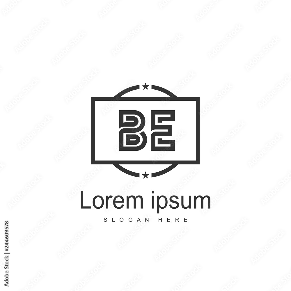 Initial BE Letter Logo Template Design