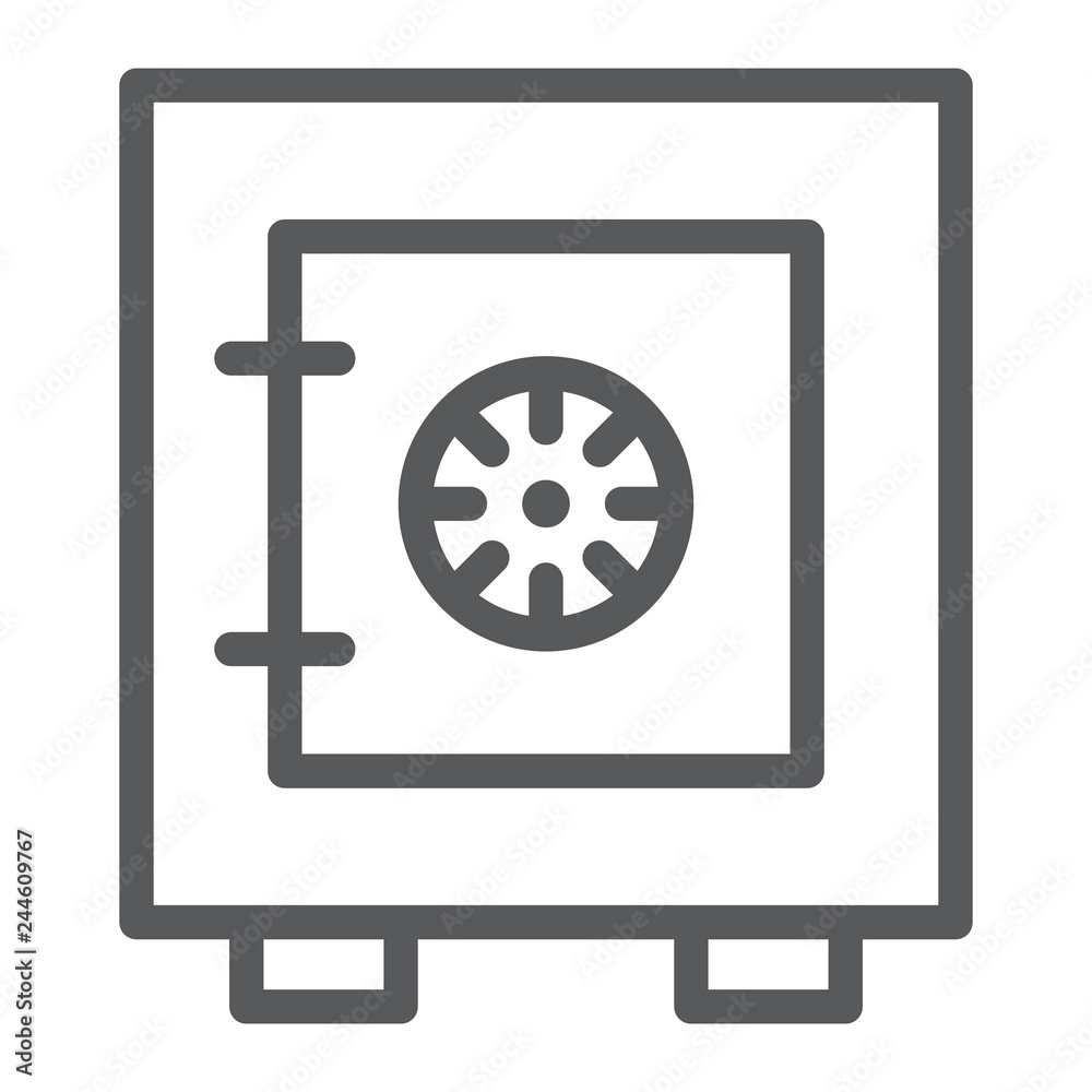 Safety box line icon, safe and security, strongbox sign, vector graphics, a linear pattern on a white background. Safety box line icon, safe and security, strongbox sign, vector graphics, a linear pattern on a white background.