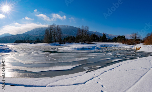Frozen Lake Cerknica (Cerknica Polje, Cerkniško polje, Cerkniško jezero) in Slovenia