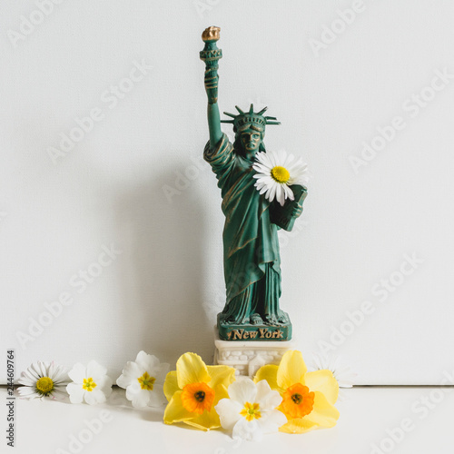 Model Statue of Liberty with Flowers