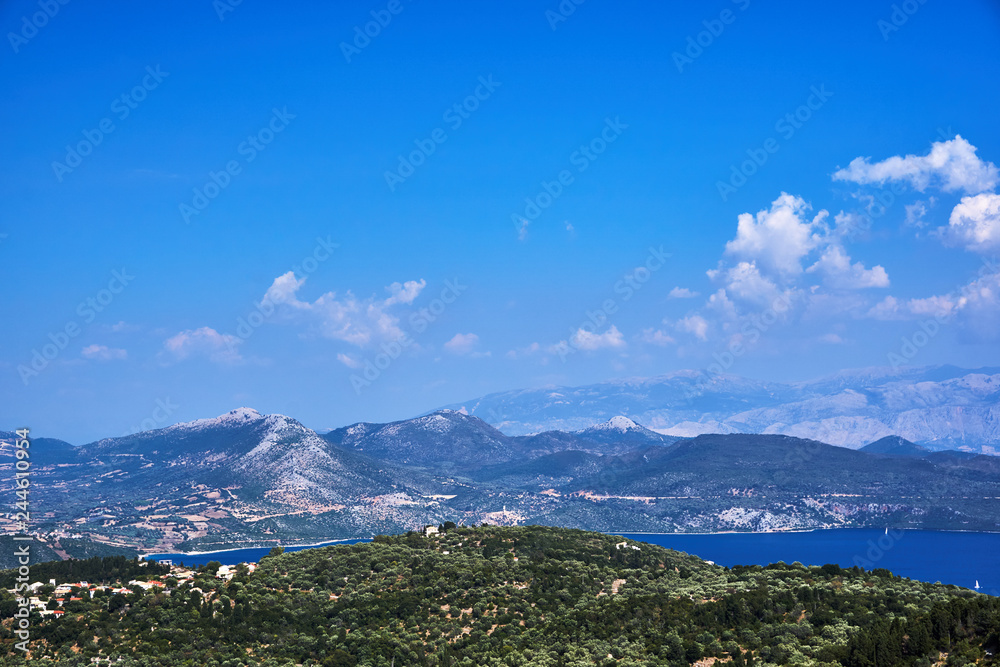View from the Greek island of Lefkada to the Ionian Sea..