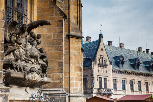 Details of the facade of the Metropolitan Cathedral of Saints Vitus, Wenceslaus and Adalbert in Prague photo