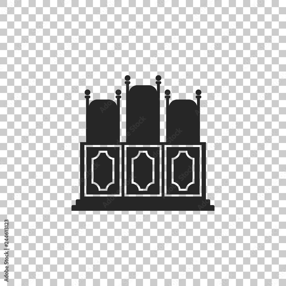 Court's room with table icon isolated on transparent background. Chairs icon. Flat design. Vector Illustration Court's room with table icon isolated on transparent background. Chairs icon. Flat design. Vector Illustration