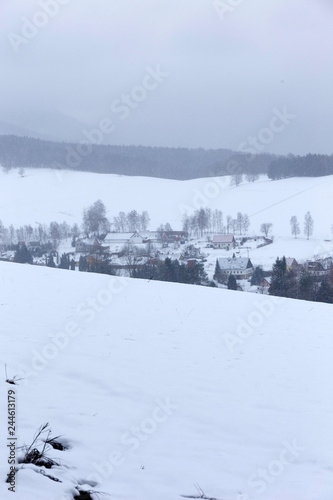 Snowy north Bohemia Landscape, Jizerske Mountains, Czech Republic