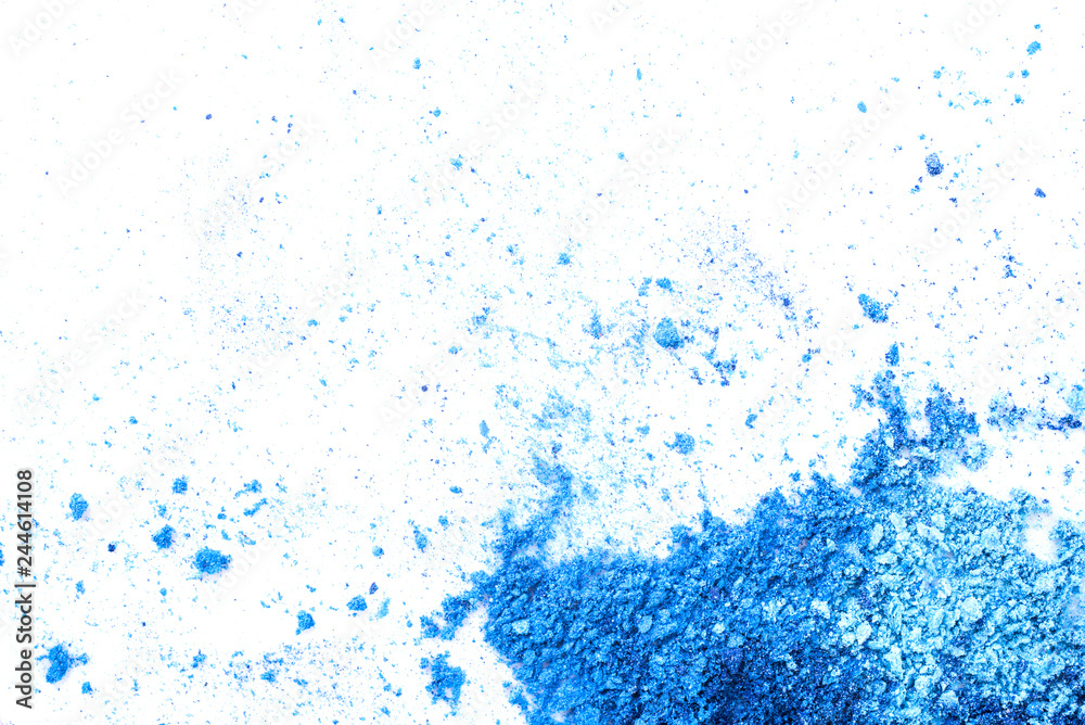 Obraz premium Crushed eye shadow on white background. Macro