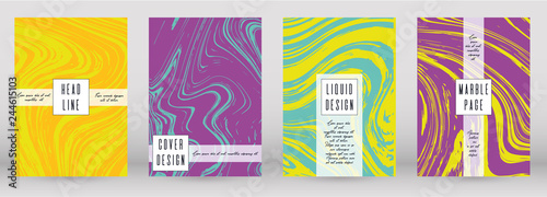 Modern Marble Cover Design for your Business with Abstract Lines. Futuristic Poster  Flyer  Layout with Liquid Pattern for Branding  Identity  Annual Report. Vector minimalistic brochure. Luxury.