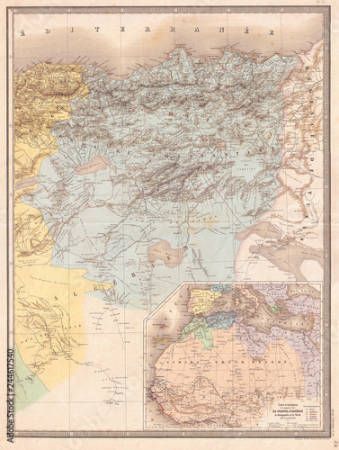 1857  Dufour Map of Constantine  Algeria