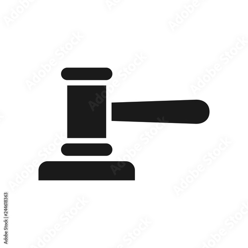 Judge gavel, auction hammer icon