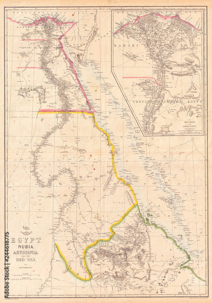 1858, Dispatch Atlas Map of Egypt, Nubia, Abyssinia and the Red Sea