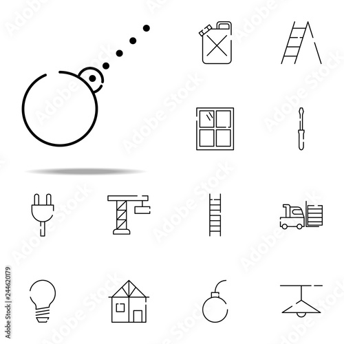wrecking ball icon. construction icons universal set for web and mobile