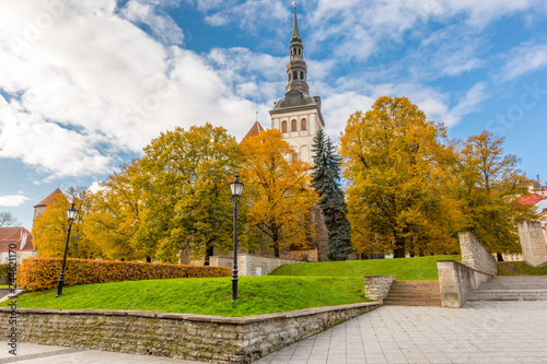 Europe, Eastern Europe, Baltic States, Estonia, Tallinn. St. Nicholas church tower, steeple.