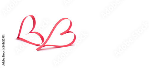 two heart on white background