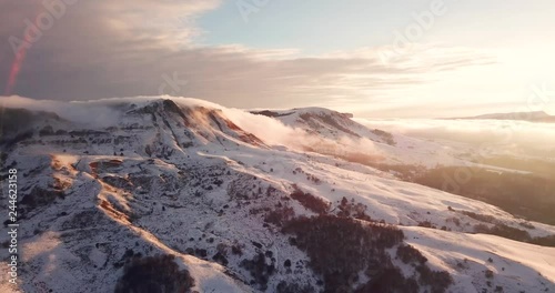 Beautiful Mountain Sunset Winter Mountain Landscape photo