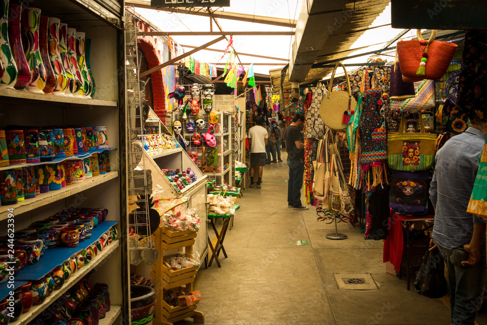 People Shopping at Traditional Market in Mexico CIty