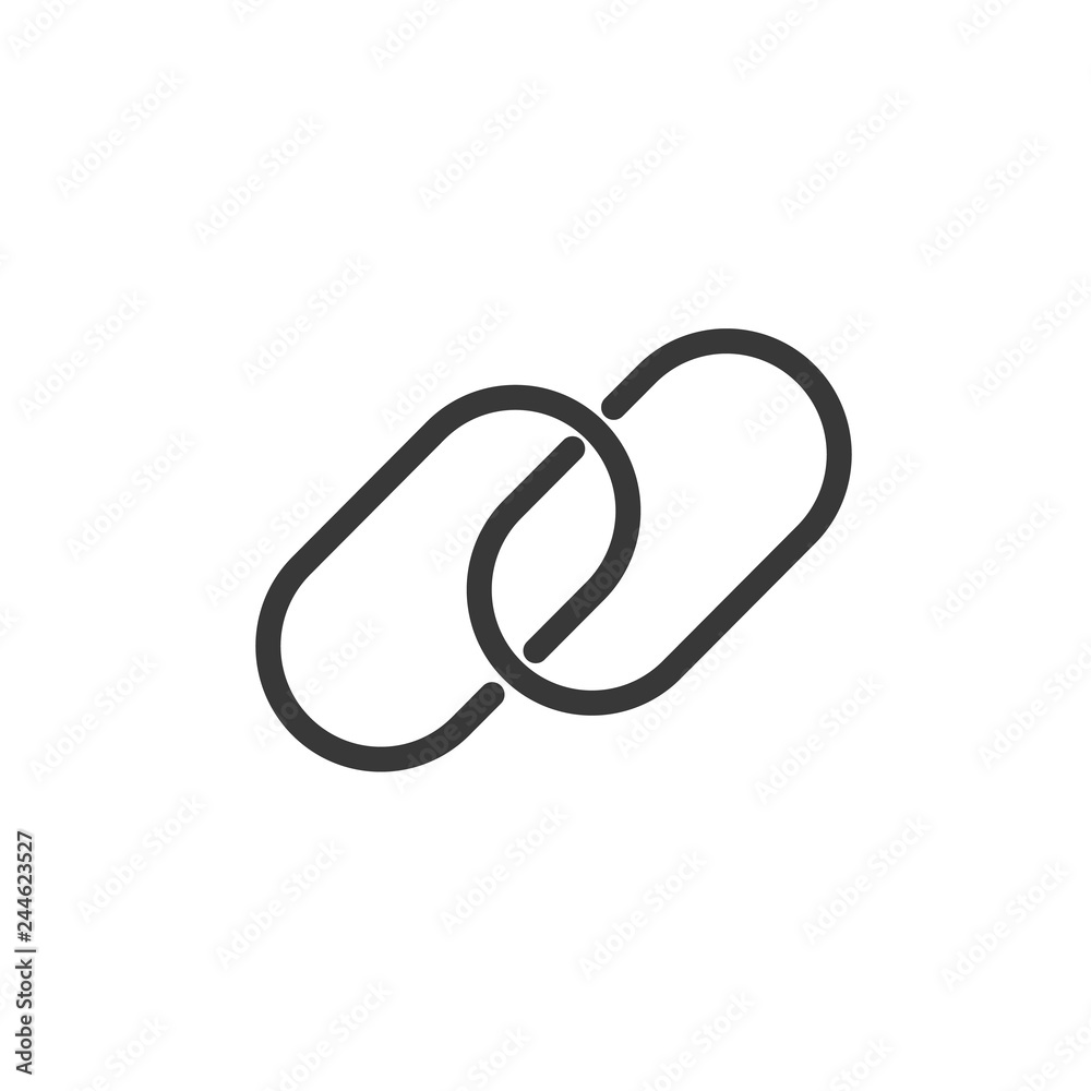 Link linear outline icon. Editable stroke. Hyperlink chain symbol. Vector illustration on white background. Link linear outline icon. Editable stroke. Hyperlink chain symbol. Vector illustration on white background.