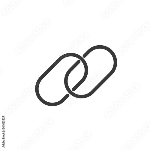 Link linear outline icon. Editable stroke. Hyperlink chain symbol. Vector illustration on white background.