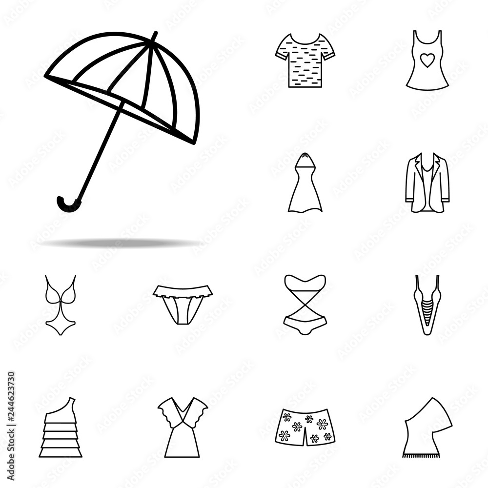 Fototapeta premium summer umbrella icon. Summer Clothes icons universal set for web and mobile
