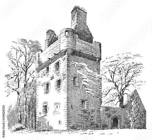 Old castle #sketch #isolated #vector