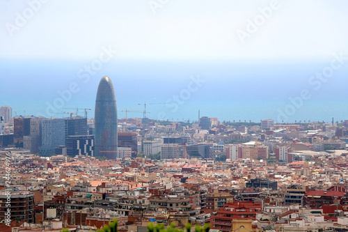 Aerial view of Barcelona from Park Güell.