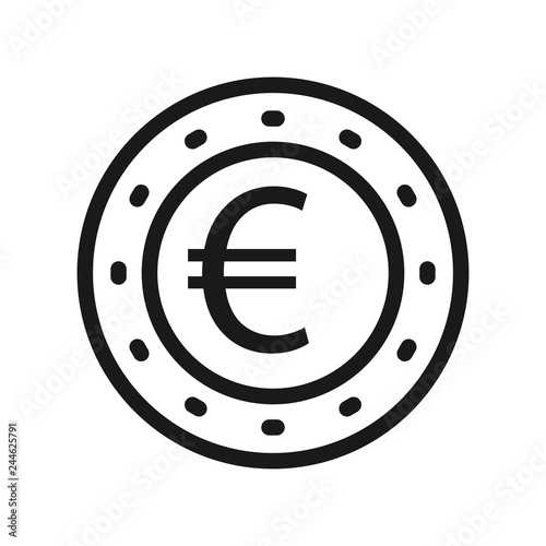 Money. Line Icon Vector. Payment system. Coins and Dollar cent Sign isolated on white background. Flat design style. Business concept.