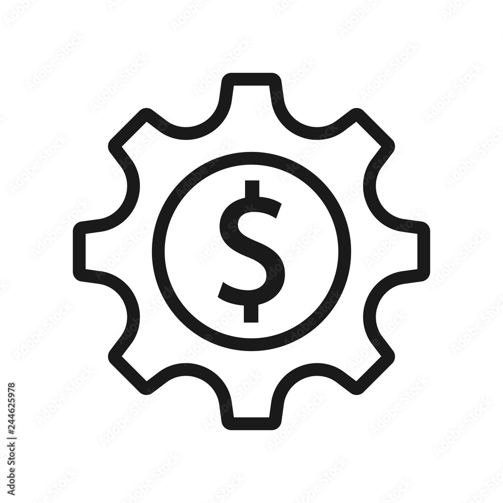 Money. Line Icon Vector. Payment system. Coins and Dollar cent Sign isolated on white background. Flat design style. Business concept. Money. Line Icon Vector. Payment system. Coins and Dollar cent Sign isolated on white background. Flat design style. Business concept.