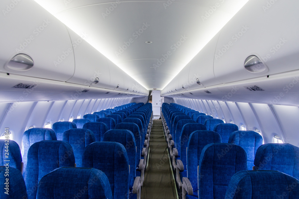 Naklejka premium Interior virw of the passenger airplane