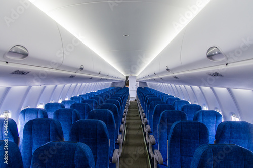 Interior virw of the passenger airplane