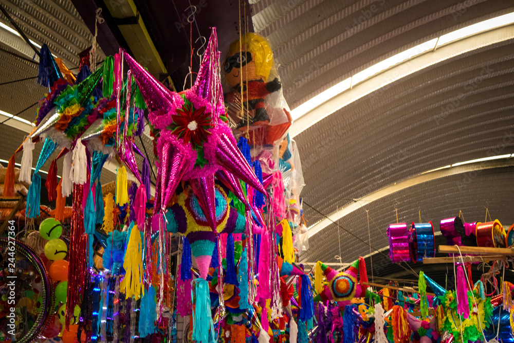 Christmas Piñatas at Market in Mexico City