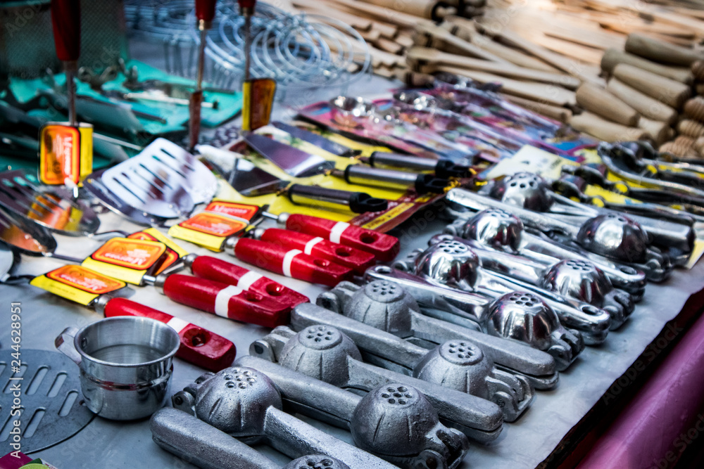 Fototapeta premium Cooking Utensils at Market in Mexico City