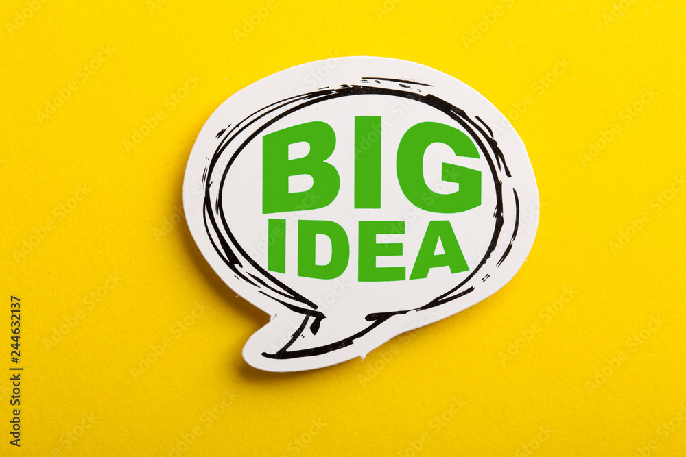 Big Idea Speech Bubble Isolated On Yellow Big Idea Speech Bubble Isolated On Yellow