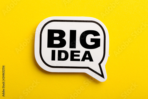 Big Idea Speech Bubble Isolated On Yellow photo