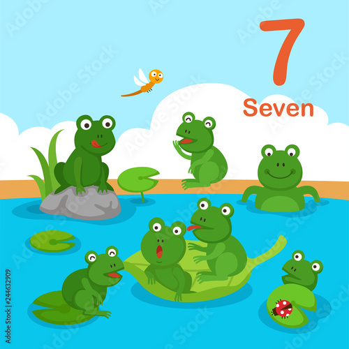 Illustrator of number seven vector