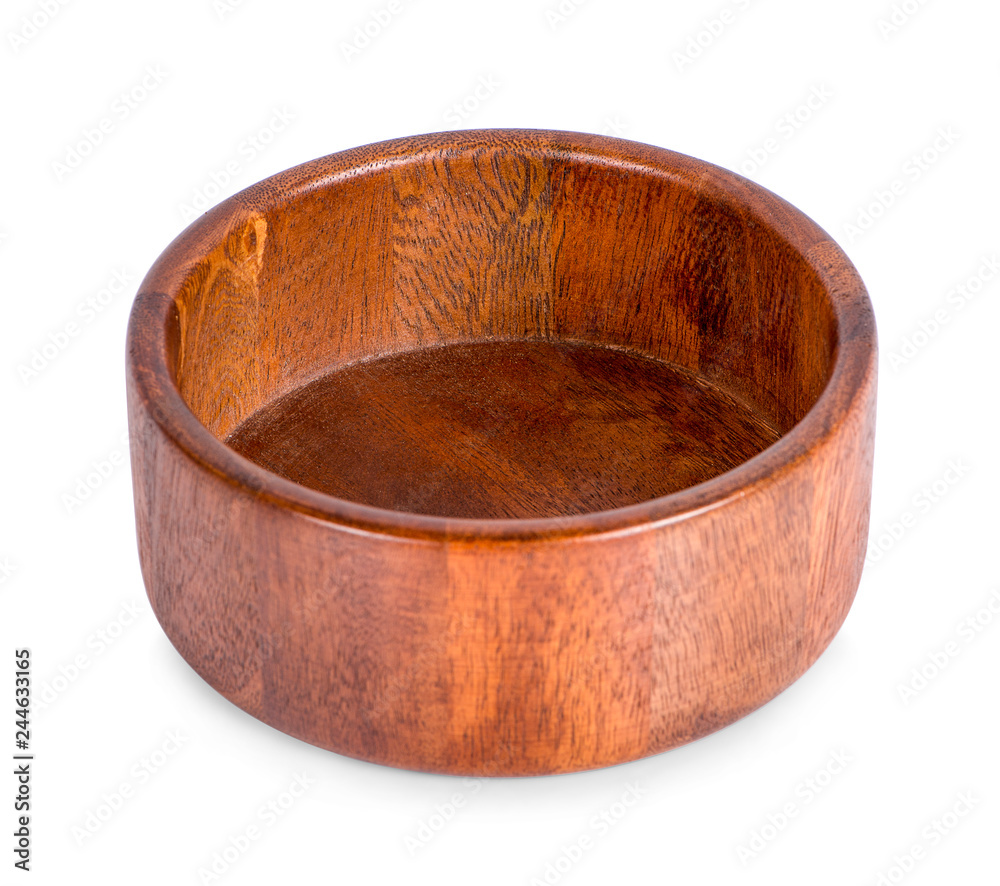 Wooden bowl isolated on white background Wooden bowl isolated on white background
