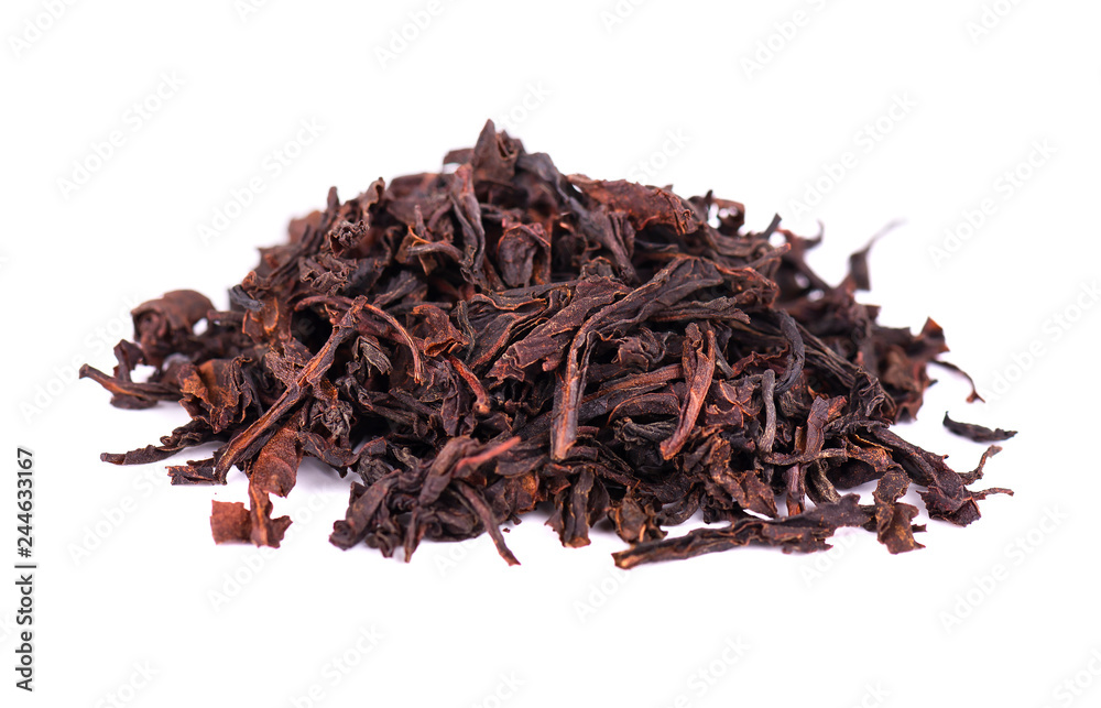 Obraz premium Black Ceylon tea with soursop, isolated on white background.